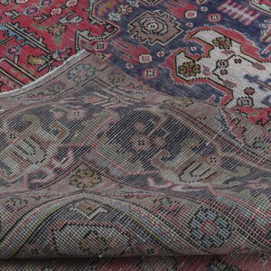 7&#39;6x11 ft, RED VINTAGE RUG, Persian Wool Rug, Area Rug, 8x11 Area Rug, Large Area Rug, Handwoven Rug, Antique Rug, Bohemian Rug, Eclectic