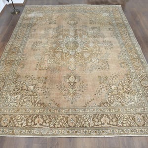 Großer Vintage Handgeknüpfter Wollteppich im Persischen Stil Bild 2