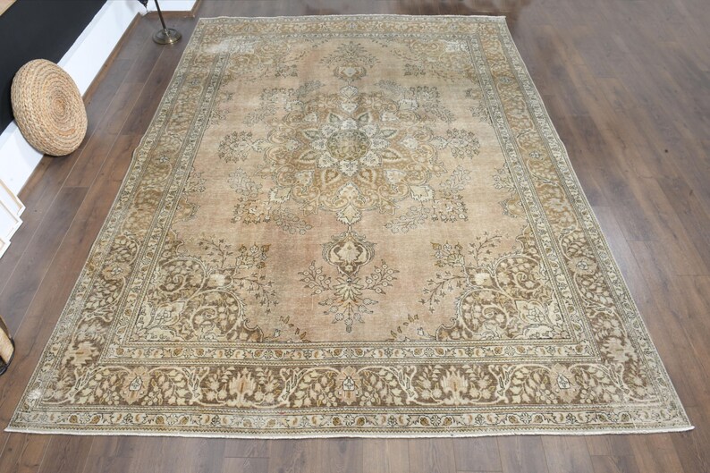 Großer Vintage Handgeknüpfter Wollteppich im Persischen Stil Bild 2