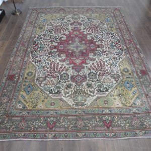7&#39;9x11&#39;2 ft, OVERSIZED PERSIAN RUG, Living Room Rug, Large Area Rug, Home Decor, Vintage Antique Rug, Red Persian Rug, 8x11 Rug, Boho Chic