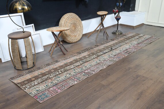 超特大140×366 くすみイエローベージュ ボタニカル トルコヴィンテージ