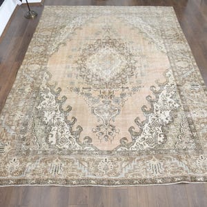 9&#39;2x12 ft, OVERSIZED PERSIAN RUG, Minimalist Decor, Area Rug, Vintage Rug, Anatolian Rug, 9x12 Rug, Handwoven Rug, Area Rug, Bohemian Rug