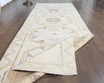 48×211ランナー　淡ブラウン　ブルー　ラインホワイト　トルコヴィンテージラグ 50.5×135ランナーラグ ネイビー×ベージュ トルコヴィンテージラグ