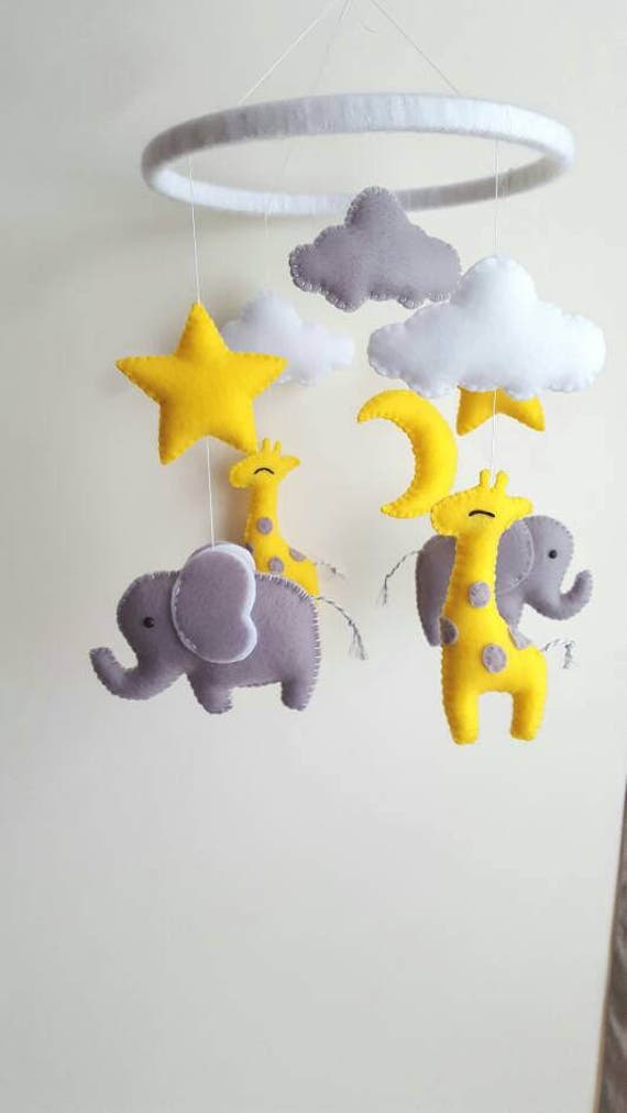 Baby Mobile Mobile Elefant Giraffe Elefant Mobile Giraffe Etsy