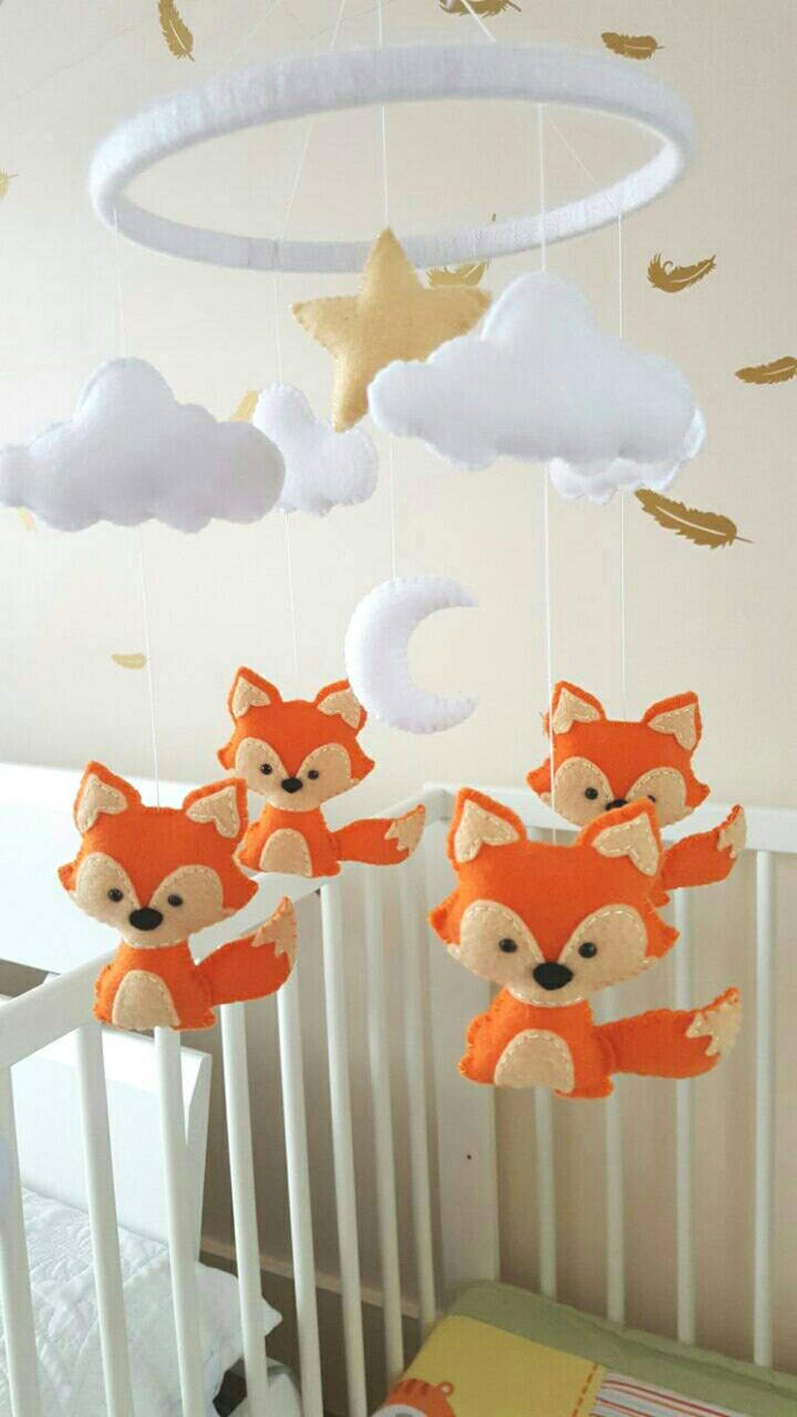 Fox Mobile Fox Baby Mobile Fox Nursery Mobile Woodland Etsy