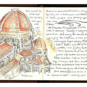 Fine Art Print of Watercolor Painting from Artist Travel Journal - &quot;The Duomo - Florence, Italy&quot;