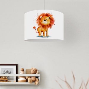 Lion lampshade for children&#39;s room – Safari lamp for baby room, handmade table lamp and ceiling lamp for boy & girl