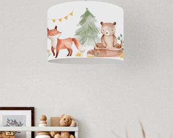 Forest Animal Fox Lamp, Ceiling Lampshade, Bear Children's Room Lamp, Fox Lamp, Children's Birthday Gift