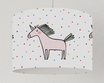 Lampe enfant licorne, abat-jour points chambre enfant, lampe chambre enfant plafond fille, lampe chambre enfant confettis