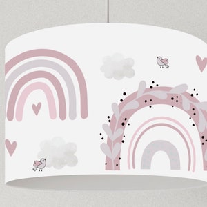 Lamp girl rainbow and clouds, lampshade colorful children's room, children's room lamp ceiling children