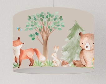 Kinderlamp kinderkamer plafond, bosdieren lamp, lampenkap plafond, kinderkamer lamp beer, vos lamp, cadeau verjaardag kinderen