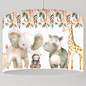 Lampshade Safari children's room, children's lamp jungle, ceiling lamp elephant, hanging lamp boys, lampshade giraffe, lampshade girls