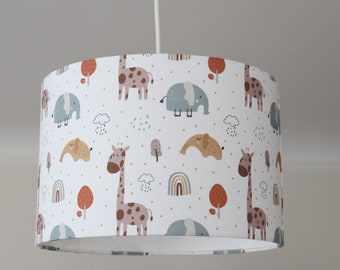Lampenschirm Kinderzimmer mit Elefanten und Regenbogen, Lampe Kinder, Kinderlampe, Kinderzimmerlampe Tiere