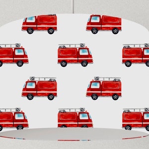 Fire brigade lampshade for children&#39;s room – red lamp for boys – fire brigade decoration for children – gift for school enrollment