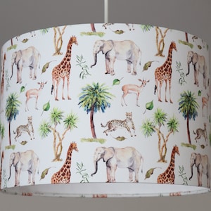 Lampshade children's room, baby room boys, lamp children, children's lamp with African wild animals, children's room lamp animals