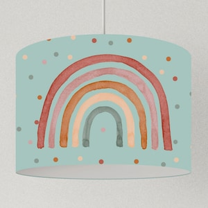 Ceiling lamp rainbow turquoise dots, lampshade dots children's room, children's room lamp ceiling children