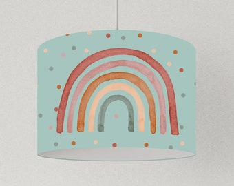 Lampe de plafond arc-en-ciel points turquoise, abat-jour points chambre d'enfant, lampe de chambre d'enfant plafond enfants