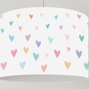 Lamp girl hearts, lampshade colorful children's room, children's room lamp ceiling children