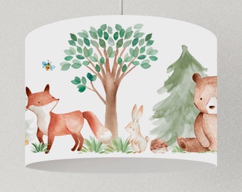 Lampe animaux de la forêt renard, abat-jour plafond, lampe chambre enfant ours, lampe renard, cadeau anniversaire enfant