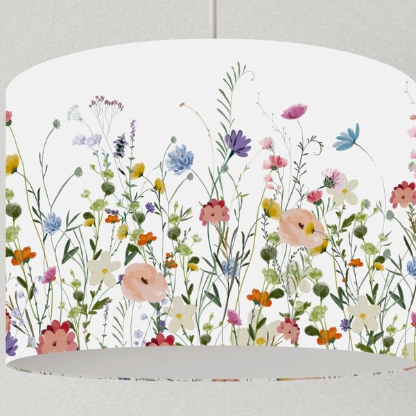 Pantalla de flores silvestres, pantalla floral, flores de lámpara de techo, pantalla de salón cocina patrón floral
