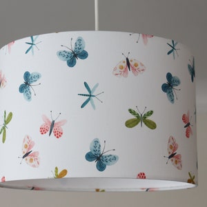 Lampshade with butterflies and dragonflies