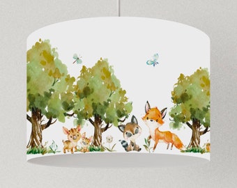 Lampe animaux de la forêt, abat-jour plafond, lampe chambre d'enfant animaux, lampe forestière