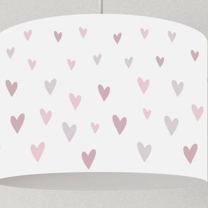 Lampe Mädchen Herzen, Lampenschirm rosa Kinderzimmer, Kinderzimmerlampe Decke Kinder Bild 1