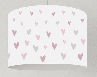 Lampe Mädchen Herzen, Lampenschirm rosa Kinderzimmer, Kinderzimmerlampe Decke Kinder