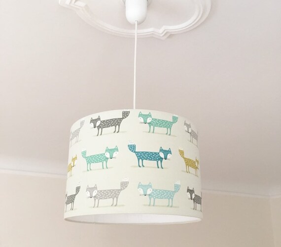 Lampshade Nursery Foxes Children S Lamp Nursery Lamp Etsy