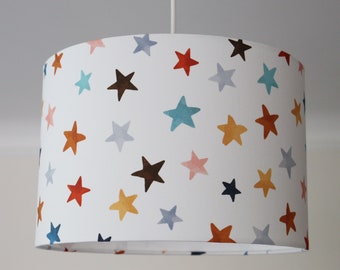 Stars children's hanging lamp, lampshade children's lamp with colorful stars