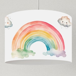 Lamp girls rainbow and clouds, lampshade colorful children's room, children's room lamp ceiling children