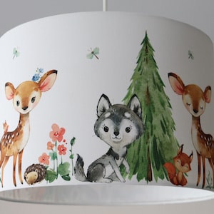 Lamp forest animals, lampshade ceiling, children's room lamp animals, deer lamp