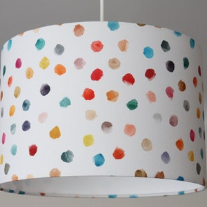 Handmade lampshade confetti – ceiling lamp and floor lamp for the children's room – colorful dot pattern, modern & playful