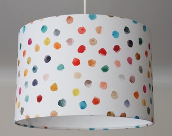 Handmade lampshade confetti – ceiling lamp and floor lamp for the children's room – colorful dot pattern, modern & playful