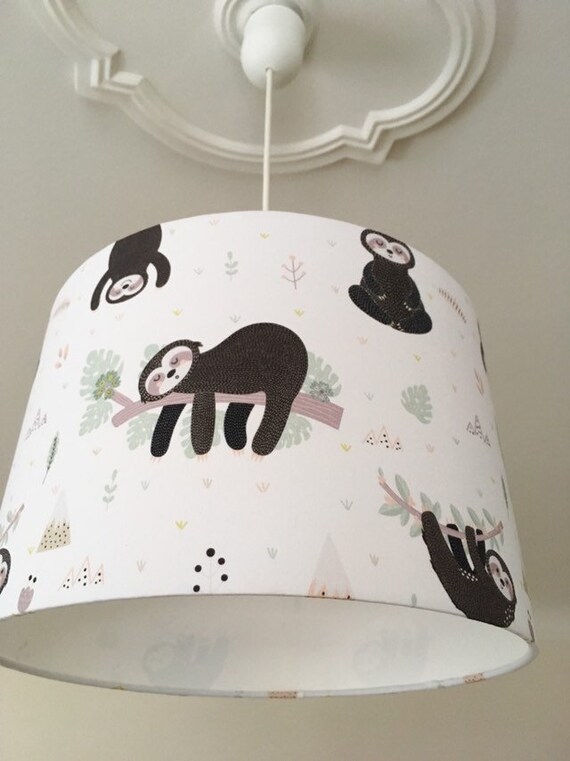 Lampshade Children Children S Lamp Children S Room Lamp Animals Scandi Sloths Baby Lamp Baby Room Ceiling Lamp Sloth Lamp