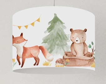 Lampada animali della foresta volpe, paralume da soffitto, lampada per la cameretta dei bambini orso, lampada volpe, regalo compleanno bambini