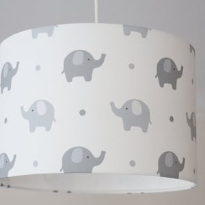 Lampshade children&#39;s room, ceiling lamp elephants, children&#39;s lamp grey, children&#39;s lamp dots