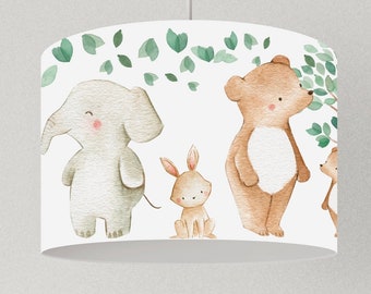 Lampe Waldtiere Bär, Lampenschirm Decke, Kinderzimmerlampe Elefant, Baby Lampe, Geschenk Geburtstag Taufe Kinder