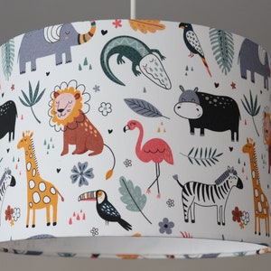 Lampshade children&#39;s room, baby room boys, lamp children, children&#39;s lamp with African wild animals, children&#39;s room lamp animals