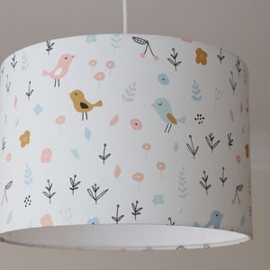 Lampshade birds, hanging lamp living room, lamp children&#39;s room, lampshade floor lamp, lamp with birds, ceiling lamp, hanging lamp