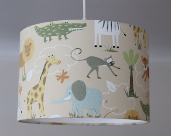 Lampshade children's room, baby room boys, lamp children, children's lamp with African wildlife, nursery lamp animals