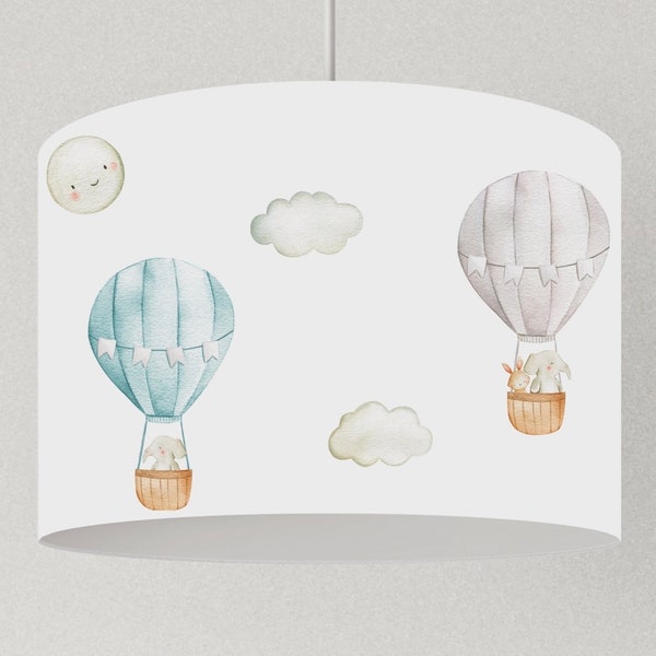 Lampe Kinderzimmer Tiere mit Heißluftballons, Lampenschirm Baby Kinderzimmer, Lampenschirm Stehlampe