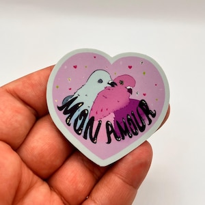 Mon Amour Pigeons  3” Vinyl Sticker
