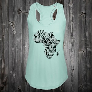 Camiseta tirantes chica mapa africa huella