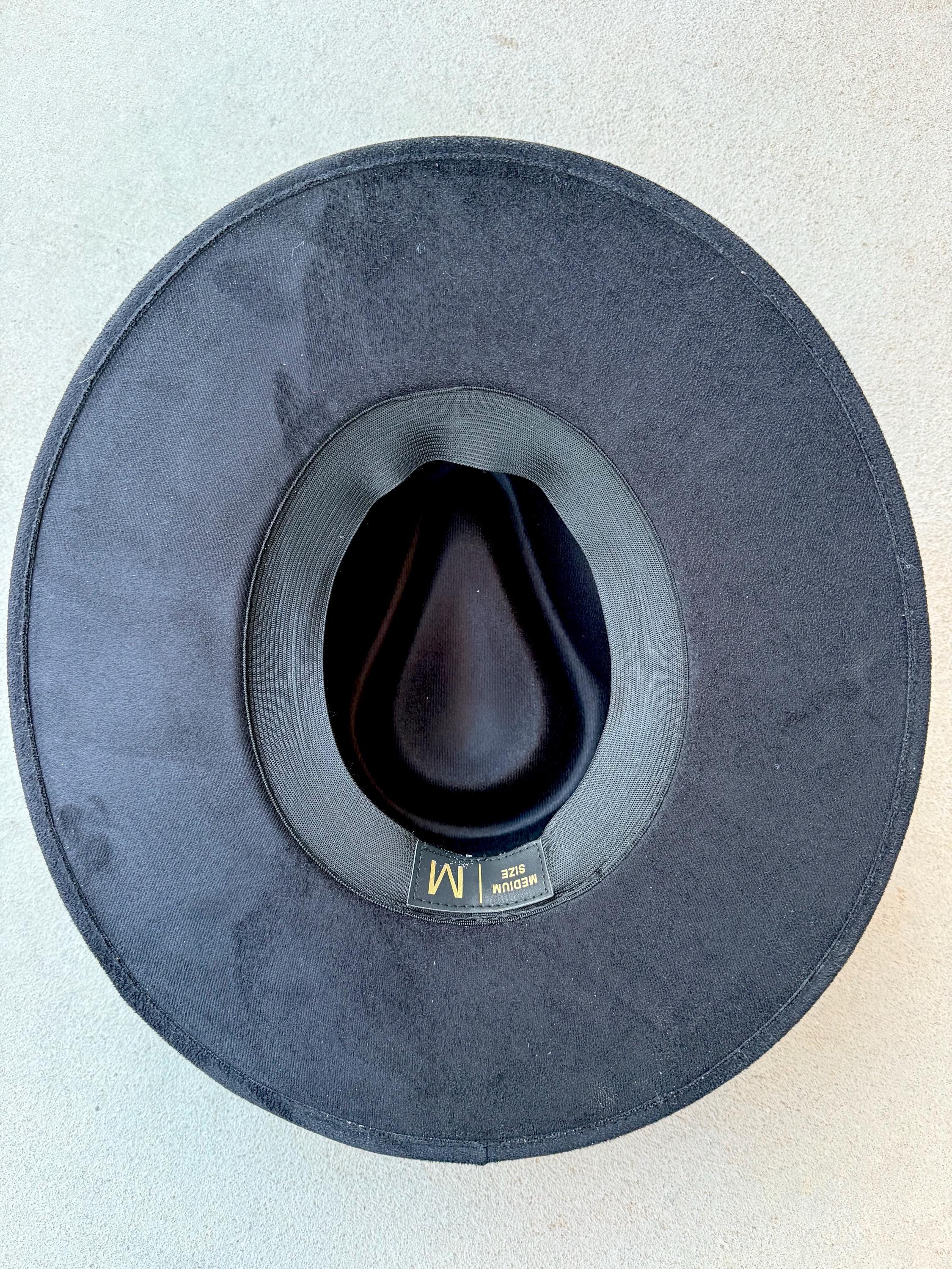 Black Moon Phases Witchy Rancher Cowboy Hat – Hand Painted 