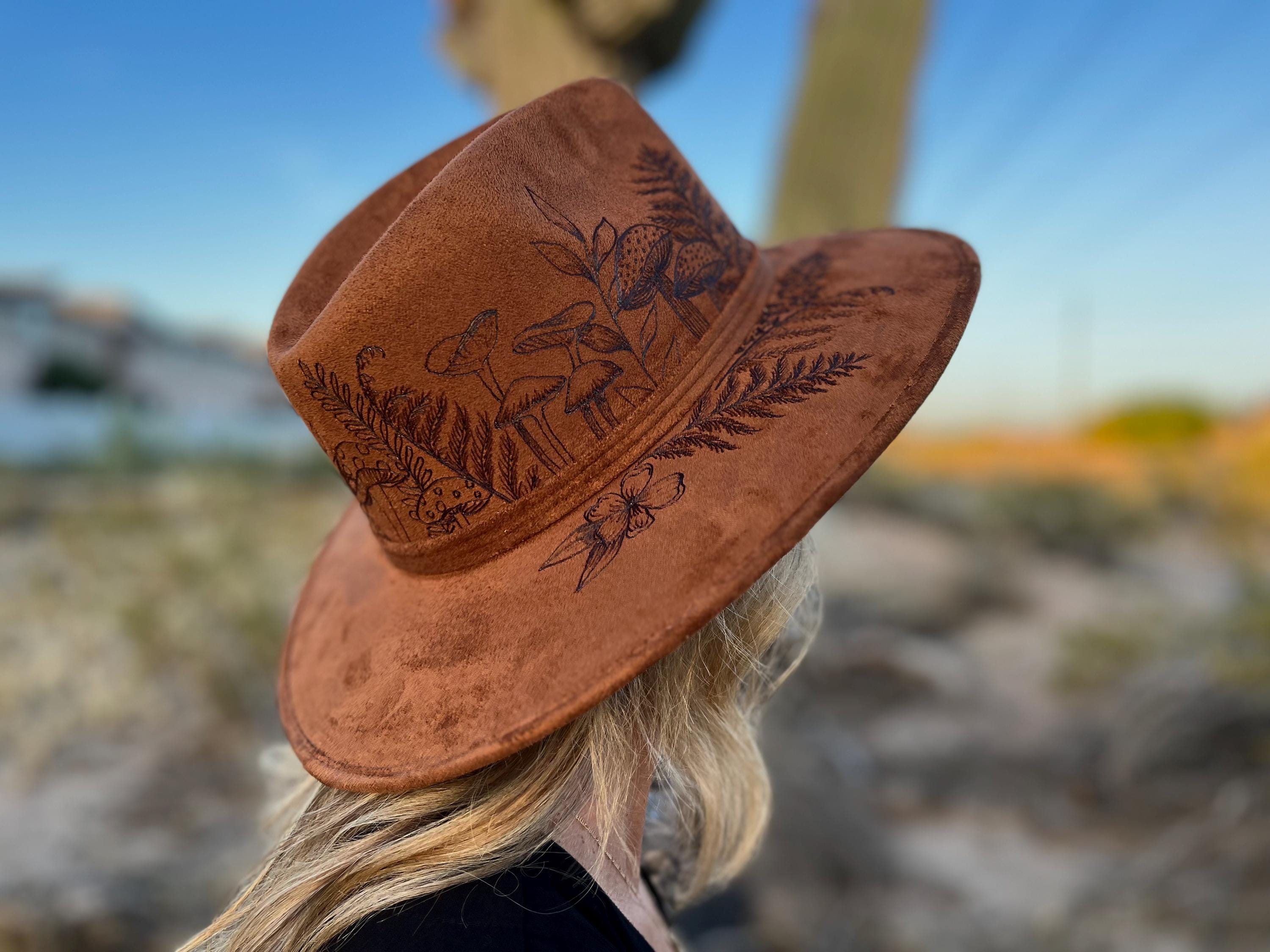 Tobacco Floral Mushroom Fern Hat Flower Cowboy Hat Ladies  display picture 2