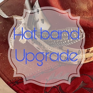 Hat band upgrade hat Hand burned cowboy hat cowboy hat Ladies western explorer  hat wedding hat Wide brim fedora