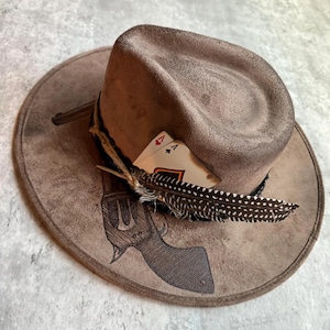Revolver mocha brown  burned rancher hat western boho style