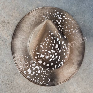 Deer fawn cowboy hat hand painted western boho style