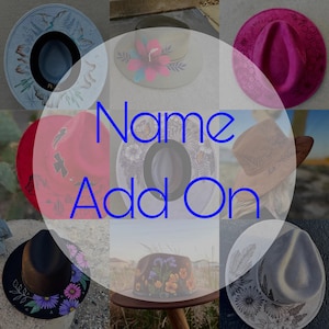 Name add on hat Hand burned cowboy hat cowboy hat Ladies western explorer  hat wedding hat Wide brim fedora